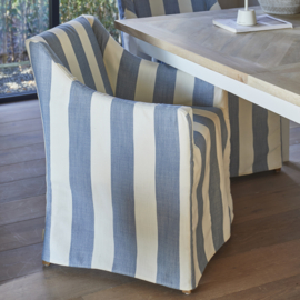 Firenze Dining Armchair With Loose Cover, Striped Linen