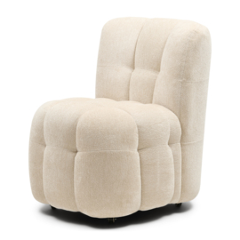 Davos Dining Chair With Wheels, Soft Weave