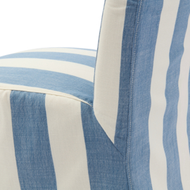 Firenze Dining Chair Loose Cover With Wheels, Striped Linen