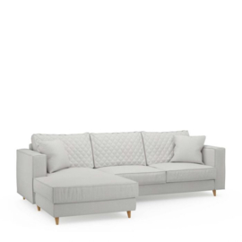 Rivièra Maison Kendall Sofa With Chaise Longue Left, washed cotton, ash grey