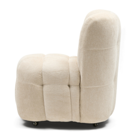 Davos Dining Chair With Wheels, Soft Weave