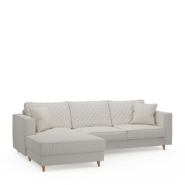 Rivièra Maison Kendall Sofa with Chaise Longue Left, oxford weave, alaskan white