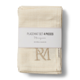 Riviera Maison Monogram Placemat 4 Pieces PRE ORDER