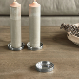Riviera Maison RM Maxime Candle Platter kaarsenhouder zilver