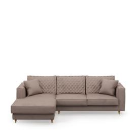 Rivièra Maison Kendall Sofa With Chaise Longue Left, scottish suede, brown sugar