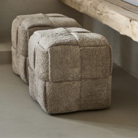Rivièra Maison Qbic Poef 40×45 Soft Walnut