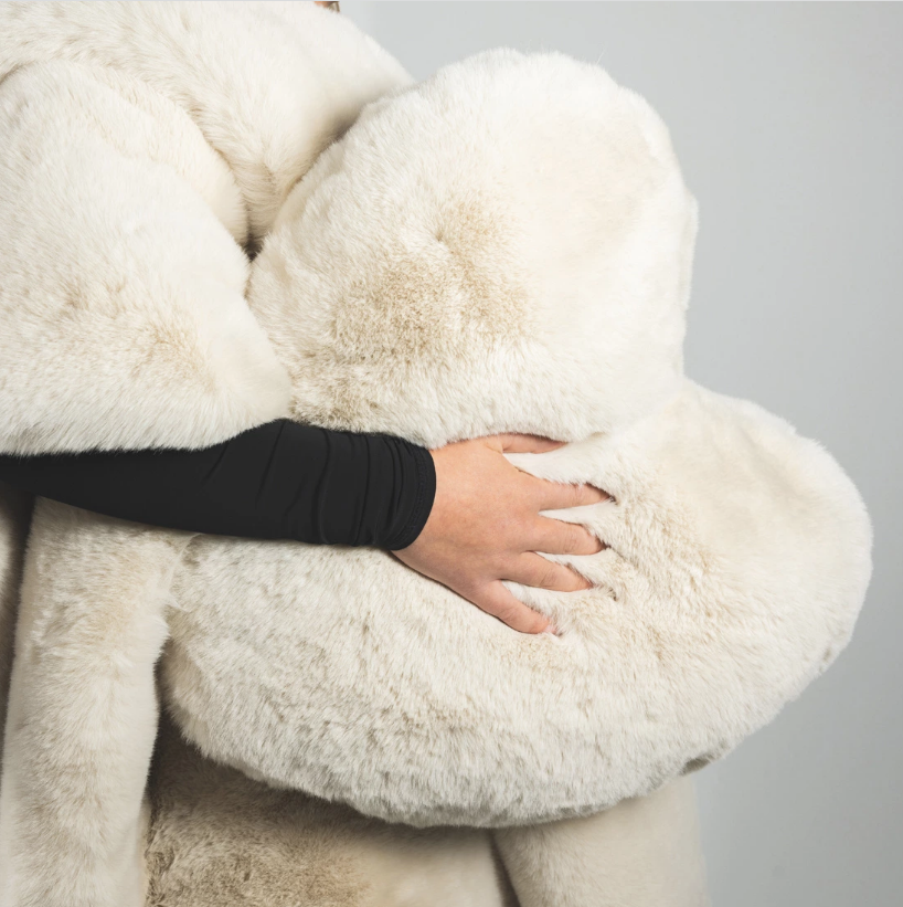 Riviera Maison Heather Heart Faux Fur Pillow