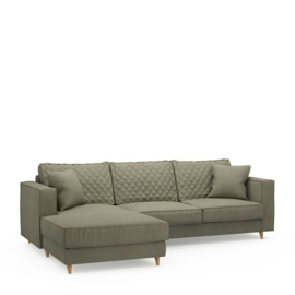 Rivièra Maison Kendall Sofa With Chaise Longue Left, oxford weave, forrest green