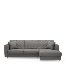 Rivièra Maison Kendall Sofa with Chaise Longue Right, oxford weave, classic charcoal