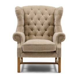 Riviera Maison Franklin Park Wing Chair, Montmartre Weave, Natural Linen