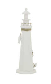 J-Line Vuurtoren Decoratief Mdf/Touw Wit Large