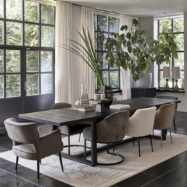Riviera Maison Lincoln Dining Arm Chair velvet anthracite
