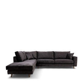 Rivièra Maison Kendall Corner Sofa Left, velvet, grimaldi grey