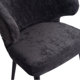 PTMD Fiori Anthracite 0504 Dining Chair Black Wood Legs