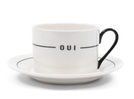 Riviera Maison oui Merci Cup & Saucer Kop en Schotel