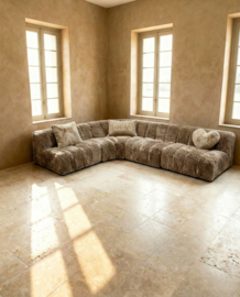 Riviera Maison Dazzle Corner Sofa Poodle Weave Raccoon