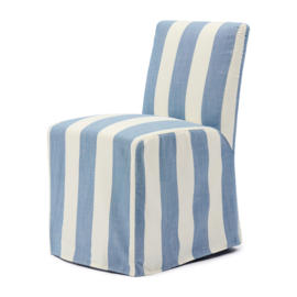Firenze Dining Chair Loose Cover With Wheels, Striped Linen
