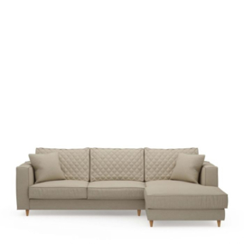 Kendall Sofa with Chaise Longue Right, oxford weave, flanders flax