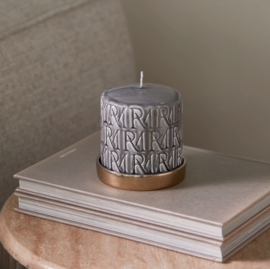 Riviera Maison RM Monogram Pillar Candle flax 9,5x10 cm