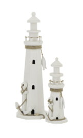 J-Line Vuurtoren Decoratief Mdf/Touw Wit Large