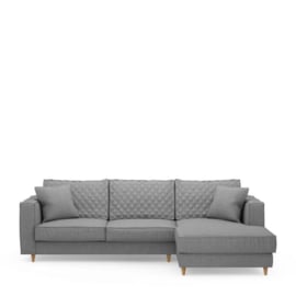 Rivièra Maison Kendall Sofa with Chaise Longue Right, washed cotton, grey