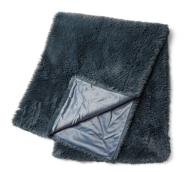 Rivièra Maison Fall Faux Fur Throw Blue 170x130 cm