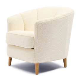 Rue Royale Armchair, Manhattan Weave Ivory White