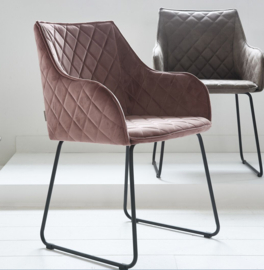 Riviera Maison Frisco Drive Dining Armchair Eetkamerstoel velvet rosa stain