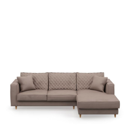 Rivièra Maison Kendall Sofa With Chaise Longue Right, scottish suede, brown sugar