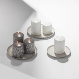 Riviera Maison RM Monogram Pillar Candle flax 9,5x10 cm