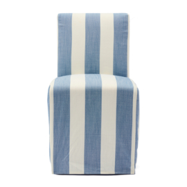 Firenze Dining Chair Loose Cover With Wheels, Striped Linen