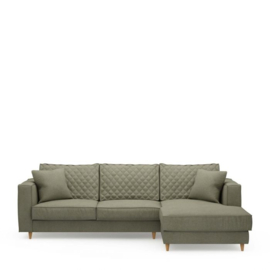 Rivièra Maison Kendall Sofa with Chaise Longue Right, oxford weave, forest green