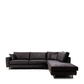 Rivièra Maison Kendall Corner Sofa Right, velvet, grimaldi grey