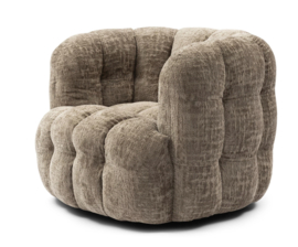 Riviera Maison Arosa Swivel Draaifauteuil Chenille Taupe