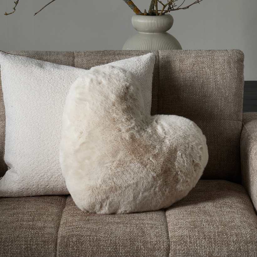 Riviera Maison Heather Heart Faux Fur Pillow