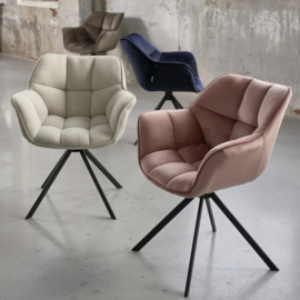Carnaby Dining Armchair Turning Leg, Mouliné Linen