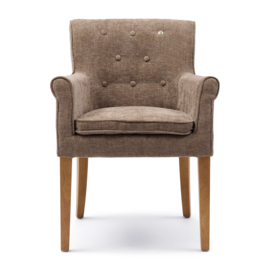 La Scala Dining Armchair, Montmarte Weave Warm Mushroom