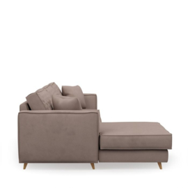 Rivièra Maison Kendall Sofa With Chaise Longue Left, scottish suede, brown sugar