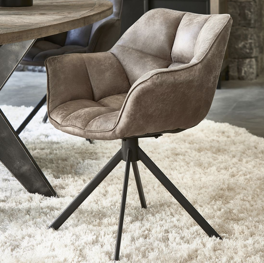 Riviera Maison Carnaby Dining Arm Chair Turning Leg Pellini Coffee