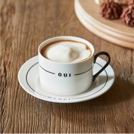Riviera Maison oui Merci Cup & Saucer Kop en Schotel