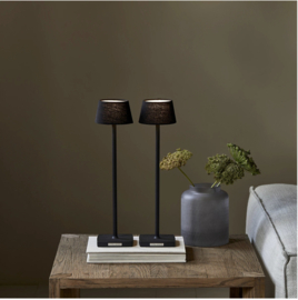 Riviera Maison Luminee Linen USB Table Lamp Black