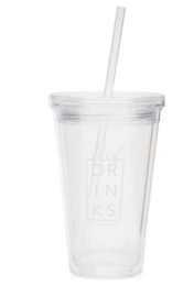 Riviera Maison To Go Cup & Straw Iced Drinks