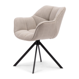 Carnaby Dining Armchair Turning Leg, Mouliné Linen