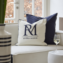 Rivièra Maison RM Monogram Pillow Cover White 50x50
