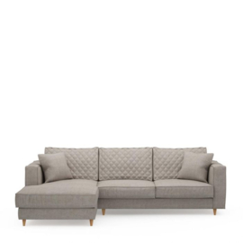 Rivièra Maison Kendall Sofa With Chaise Longue Left, washed cotton, stone