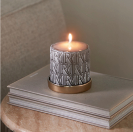 Riviera Maison RM Monogram Pillar Candle flax 9,5x10 cm
