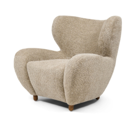 Riviera Maison Courchevel Wing Chair Vintage Velvet Classic Cream