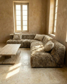 Riviera Maison Dazzle Corner Sofa Poodle Weave Raccoon