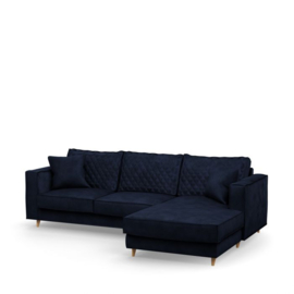 Rivièra Maison Kendall Sofa with Chaise Longue Right, velvet, estate blue