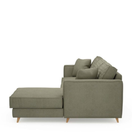 Rivièra Maison Kendall Sofa with Chaise Longue Right, oxford weave, forest green